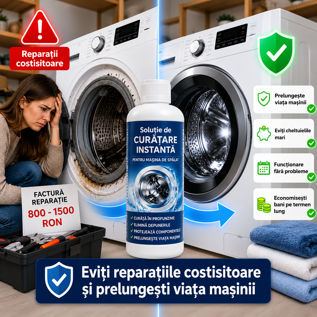 Soluție de curățare instantă