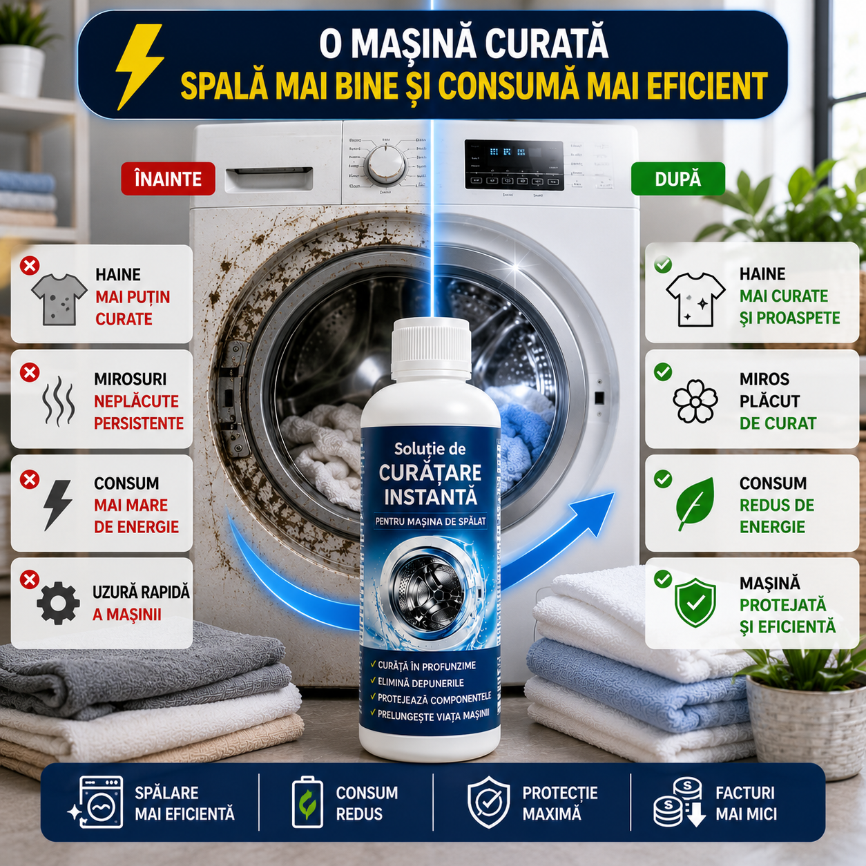Soluție de curățare instantă