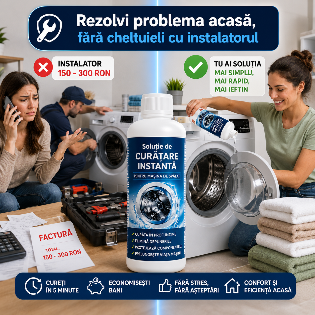 Soluție de curățare instantă