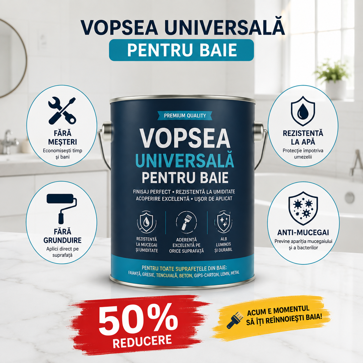 Vopsea ceramica pentru baie 