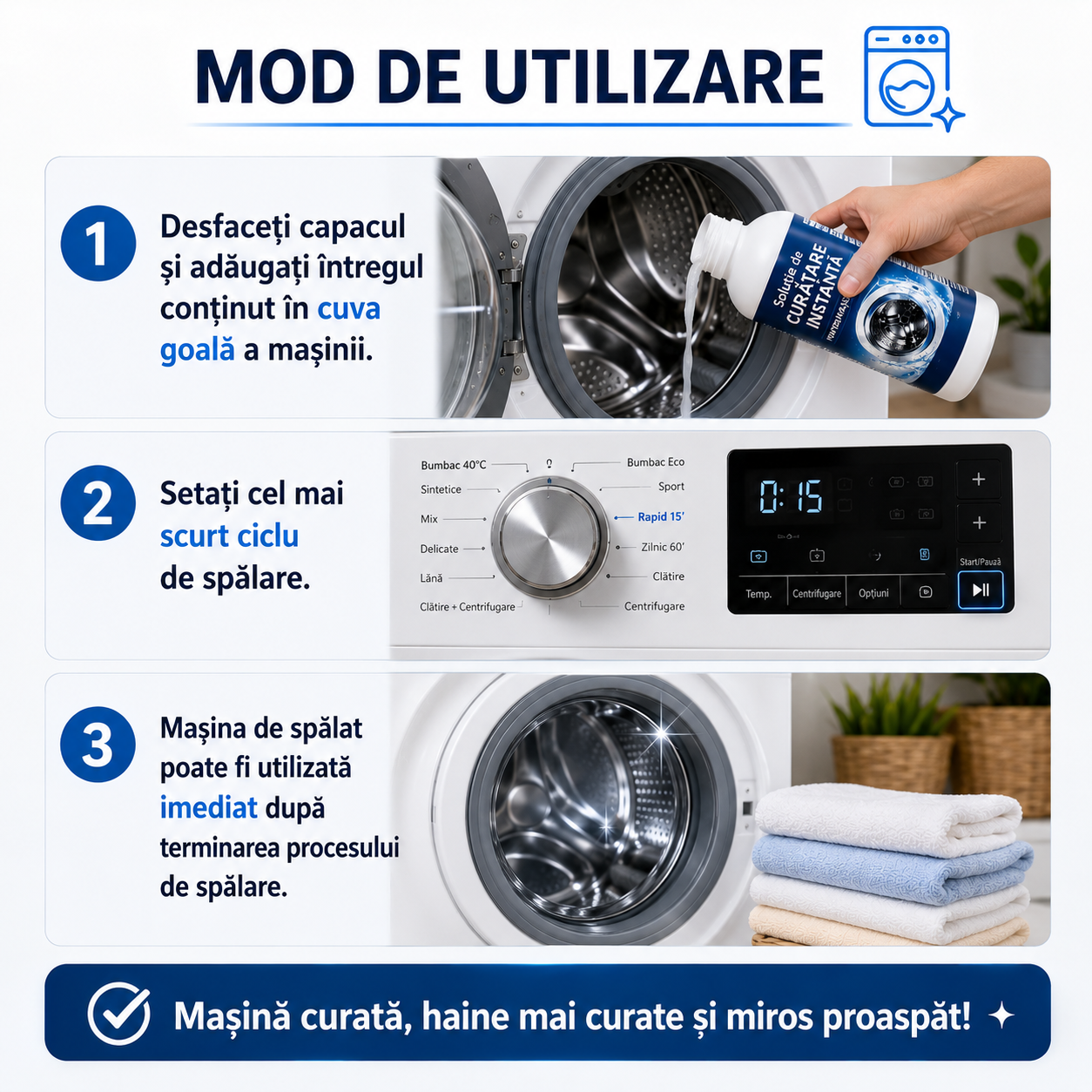 Soluție de curățare instantă